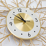 Часы настенные из металла золотые с белым циферблатом Current Time варинант исполнения - 2 | Loft Concept в Челябинске