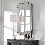 Зеркало настенное в черной металлической раме Mirror Cardinal варинант исполнения - 6 | Loft Concept в Челябинске