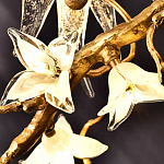 Люстра в виде золотой ветки с цветами и птичками Marvelous Garden варинант исполнения - 8 | Loft Concept в Челябинске