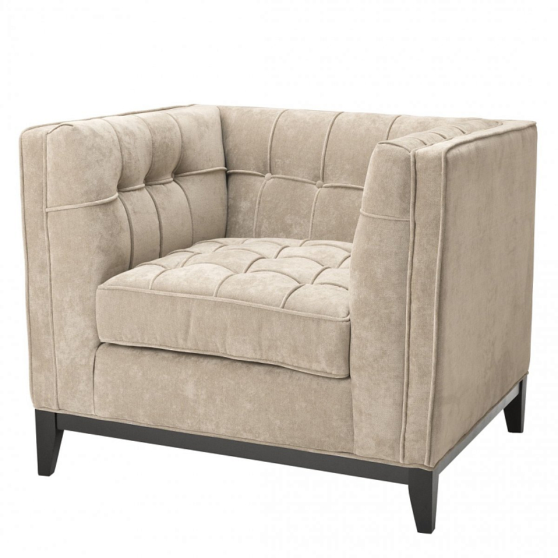 Кресло Eichholtz Chair Aldgate Greige Бежево-серый Черный Кресло Eichholtz Chair Aldgate Greige Бежево-серый Черный в Челябинске | Loft Concept