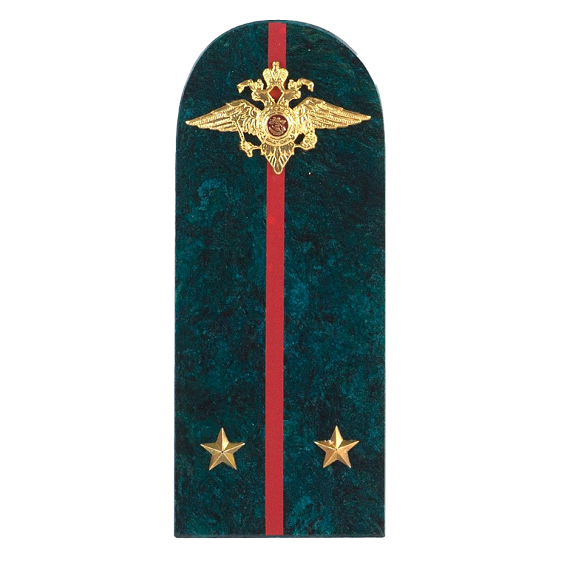 Сувенир Погон МВД из натурального камня змеевик Souvenir Epaulets Змеевик Красный Золотой в Челябинске | Loft Concept 