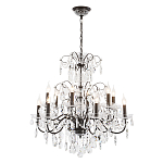 Люстра с хрустальными подвесками и металлическим основанием Диаметр 80 см Rococo Iron & Crystal Chandelier варинант исполнения - 2 | Loft Concept в Челябинске