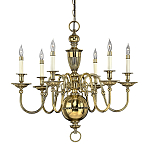 Люстра цвета латунь с 6-ю лампами в форме свечей в классическом стиле Hinkley варинант исполнения - 1 | Loft Concept в Челябинске