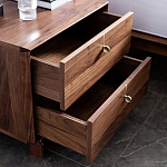 Прикроватный деревянный столик с ящиками Moon Walnut Furniture варинант исполнения - 3 | Loft Concept в Челябинске