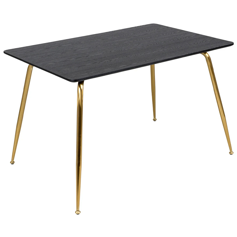 Обеденный стол на металлических ножках Casey Brass Dining Table Черный Коричневый Латунь Обеденный стол на металлических ножках Casey Brass Dining Table Черный Коричневый Латунь в Челябинске | Loft Concept