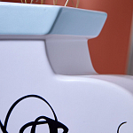 Ваза плоская белая с абстрактными черными линиями в форме лиц Faces of Imagination варинант исполнения - 5 | Loft Concept в Челябинске