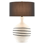 Настольная лампа фактурная с черными круговыми линиями на корпусе Recess варинант исполнения - 2 | Loft Concept в Челябинске