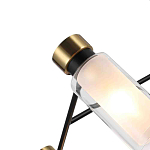 Люстра потолочная с 6-ю цилиндрическими плафонами из стекла и черным каркасом Noir Poise варинант исполнения - 2 | Loft Concept в Челябинске