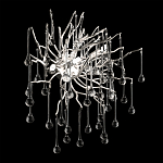 Бра с лучеобразным основанием и подвесками из прозрачного стекла в виде длинных капель Droplet Chandelier варинант исполнения - 10 | Loft Concept в Челябинске