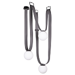 Подвесной светильник с серыми кожаными ремнями и белыми стеклянными плафонами в виде шаров Flos Wireline Lighting варинант исполнения - 1 | Loft Concept в Челябинске