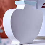 Ваза плоская белая с абстрактными черными линиями в форме лиц Faces of Imagination варинант исполнения - 7 | Loft Concept в Челябинске