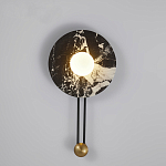 Бра круглое с каменным основанием и плафоном из стекла в форме шара Shaw Marble Lighting варинант исполнения - 2 | Loft Concept в Челябинске