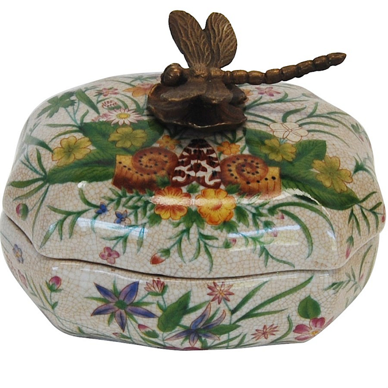 Шкатулка Dragonfly on Flowers Мульти Бронза Шкатулка Dragonfly on Flowers Мульти Бронза в Челябинске | Loft Concept