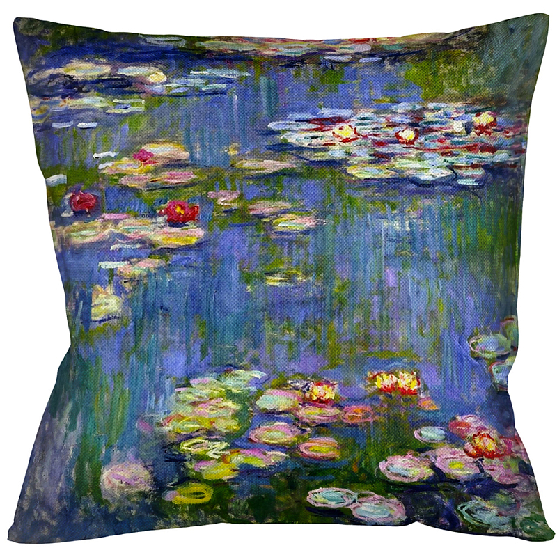 Подушка декоративная Лилии Impressionism in Art Мульти Бежевый Подушка декоративная Лилии Impressionism in Art Мульти Бежевый в Челябинске | Loft Concept