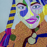 Картина с вышивкой Портрет wall panel People with the yellow ear 3 варинант исполнения - 1 | Loft Concept в Челябинске