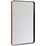 Зеркало прямоугольное в металлической раме с кожаной отделкой Loft in Reflection варинант исполнения - 2 | Loft Concept в Челябинске