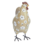 Статуэтка курица с белым цветочным узором и металлическими ножками Rustic Chicken варинант исполнения - 1 | Loft Concept в Челябинске