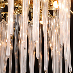 Люстра золотого цвета с декоративными ветками и длинными прозрачными стеклянными подвесами в форме сосулек Droplet Chandelier варинант исполнения - 5 | Loft Concept в Челябинске