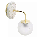 Бра с белым матовым плафоном в форме шара Round White Matte Lampshade варинант исполнения - 2 | Loft Concept в Челябинске