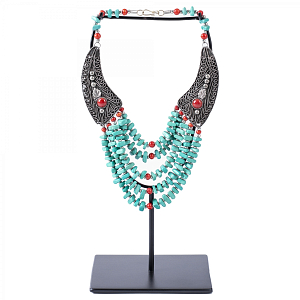 Этническое ожерелье на подставке Turquoise Battlements