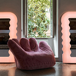 Дизайнерское плюшевое розовое кресло в форме руки Poltronova Joe Plush Taffy Pink Armchair варинант исполнения - 4 | Loft Concept в Челябинске