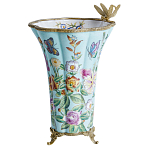 Ваза со стрекозой из фарфора с бронзовыми элементами Paradise Dragonfly варинант исполнения - 1 | Loft Concept в Челябинске