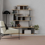 Стеллаж прямой с вертикальными и горизонтальными полками цвета антрацит и древесины APOLLON BOOKCASE ANTHRACITE OAK варинант исполнения - 1 | Loft Concept в Челябинске