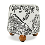 Пуф Wakonda с Круглыми ножками Черно-Белый орнамент варинант исполнения - 1 | Loft Concept в Челябинске