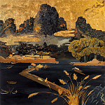 Кофейный стол с японским пейзажем Bohemia coffee table  варинант исполнения - 1 | Loft Concept в Челябинске