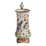 Ваза фарфоровая с птицей на бронзовой ветке и цветочной росписью Garden of Eden варинант исполнения - 4 | Loft Concept в Челябинске