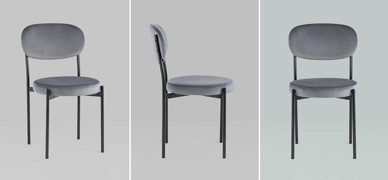 Стул Alfie Chair Серый Велюр Стул Alfie Chair Серый Велюр - Loft-Concept в Челябинске