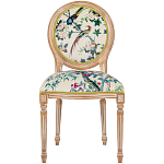 Стул из массива бука бежевый с изображением птиц и цветов Beige Green Chinoiserie Rose Garden Chair варинант исполнения - 1 | Loft Concept в Челябинске