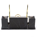 Настольный письменный набор из белого мрамора с часами Marble Accessory варинант исполнения - 3 | Loft Concept в Челябинске