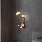 Бра с 2-мя мраморными плафонами на латунном корпусе Light Warm Light варинант исполнения - 1 | Loft Concept в Челябинске