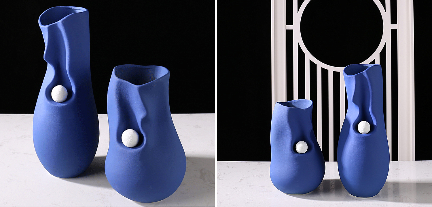 Ваза Molecule Collection Rhea Blue Vase Ваза Molecule Collection Rhea Blue Vase - Loft-Concept в Челябинске
