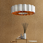 Люстра круглая фактурная в сочетании белого и золотого цвета Wide Stripes of Ribbon варинант исполнения - 5 | Loft Concept в Челябинске