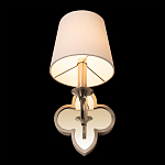 Бра с белым текстильным абажуром и декоративным основанием в виде четырехлистника с зеркальной вставкой Vitorino варинант исполнения - 23 | Loft Concept в Челябинске