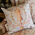 Декоративная подушка светло-серая с растительным орнаментом Raffael Angel Grey Cushion варинант исполнения - 2 | Loft Concept в Челябинске