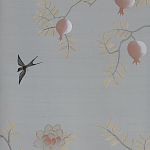 Обои ручная роспись Summer Night Blossom Colourway SC-122 on Wood Ash slub silk варинант исполнения - 1 | Loft Concept в Челябинске