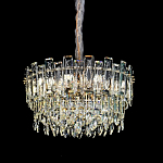 Круглая люстра с хрустальными подвесками на золотистом каркасе Gorgeous Crystal Light варинант исполнения - 1 | Loft Concept в Челябинске