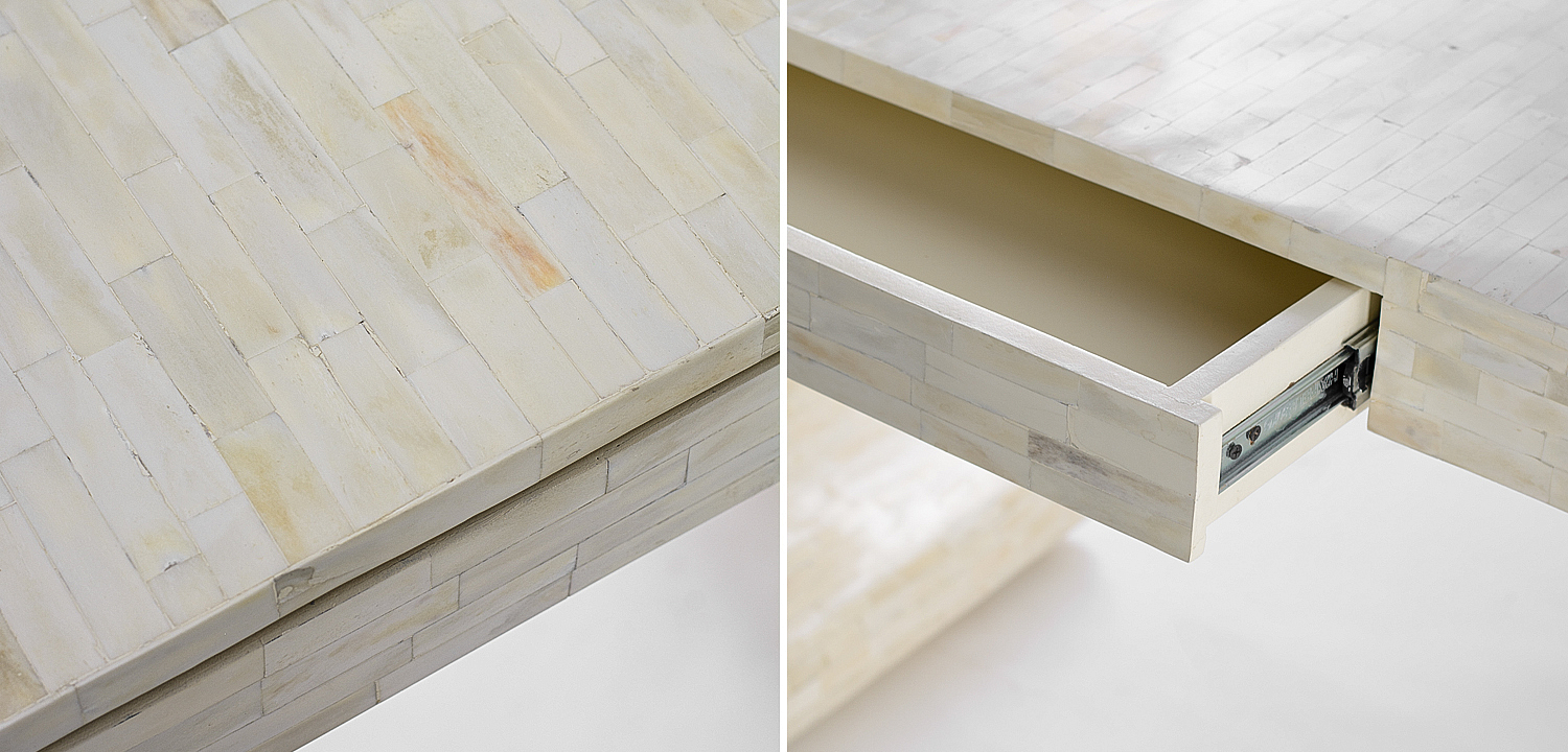 Стол рабочий Bone Inlay Table white Стол рабочий Bone Inlay Table white - Loft-Concept в Челябинске