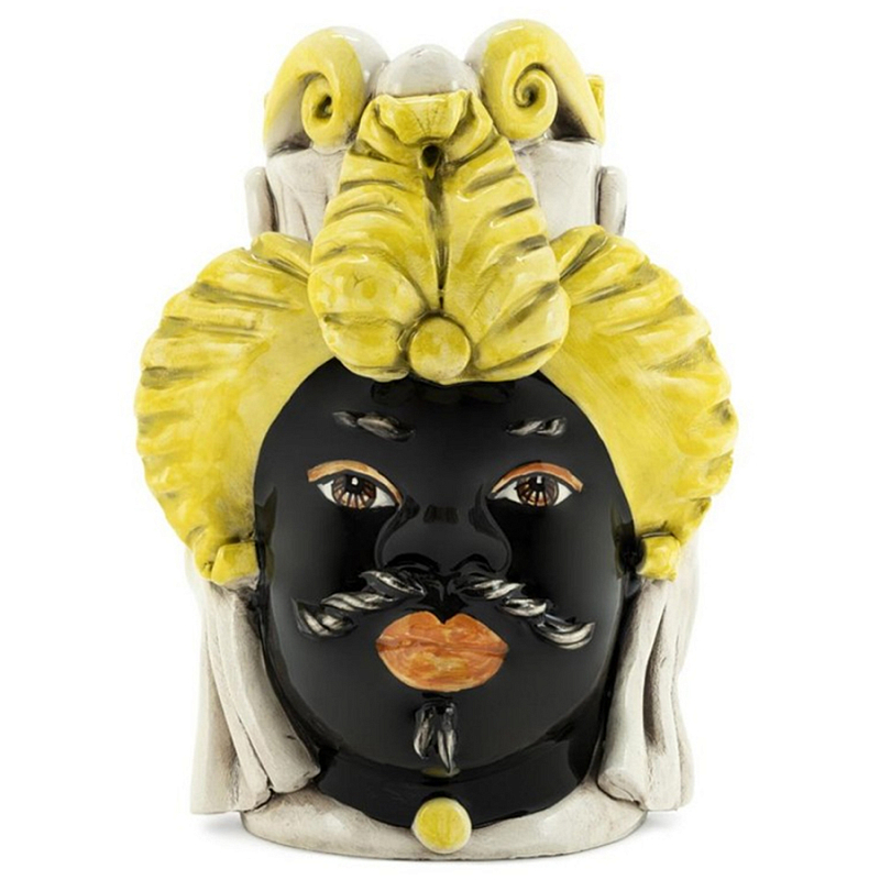 Ваза Vase Moro Man Small Yellow Черный Желтый Бежевый Ваза Vase Moro Man Small Yellow Черный Желтый Бежевый в Челябинске | Loft Concept