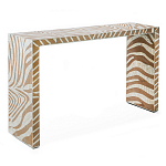 Консоль Дизайнерская Kenya Console ZEBRA Bone Inlay Beige варинант исполнения - 3 | Loft Concept в Челябинске