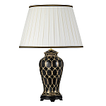 Настольная лампа с керамическим основанием с золотистым решетчатым узором и белым плиссированным абажуром Elstead Lighting варинант исполнения - 6 | Loft Concept в Челябинске