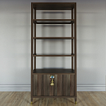 Стеллаж со стеклянными полками Elsa Dreams Walnut варинант исполнения - 6 | Loft Concept в Челябинске