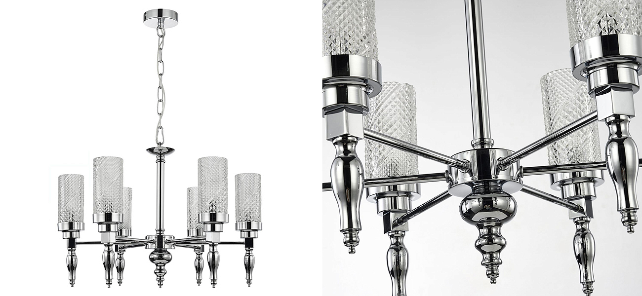 Люстра цвета хром Balusters D55 см Люстра цвета хром Balusters D55 см - Loft-Concept в Челябинске