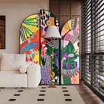 Ширма цветочный принт Colored Partition варинант исполнения - 4 | Loft Concept в Челябинске