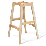 Барный стул со спинкой на 4-х деревянных ножках Синий Велюр Ava Charm варинант исполнения - 7 | Loft Concept в Челябинске