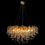 Люстра подвесная с прозрачными стеклянными подвесками в форме капель Диаметр 80 см Droplet Chandelier варинант исполнения - 13 | Loft Concept в Челябинске