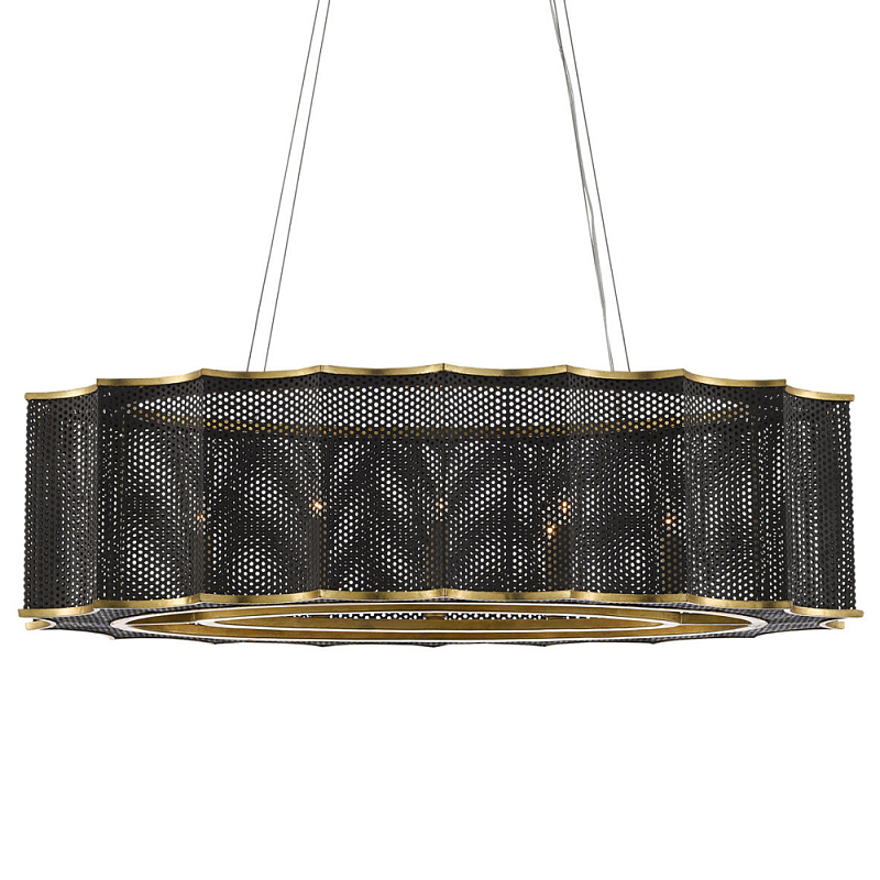 Люстра овальная в сочетании черного и золотого цвета Mesh Lighting Черный Золотой Люстра овальная в сочетании черного и золотого цвета Mesh Lighting Черный Золотой в Челябинске | Loft Concept